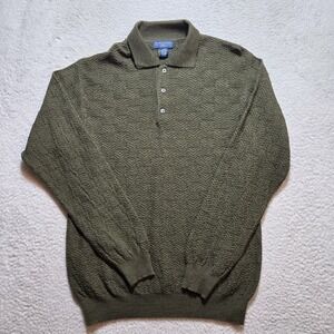 Joseph & Lyman‎ Sweater Mens Medium Green Merino Wool Pullover Made Italy
